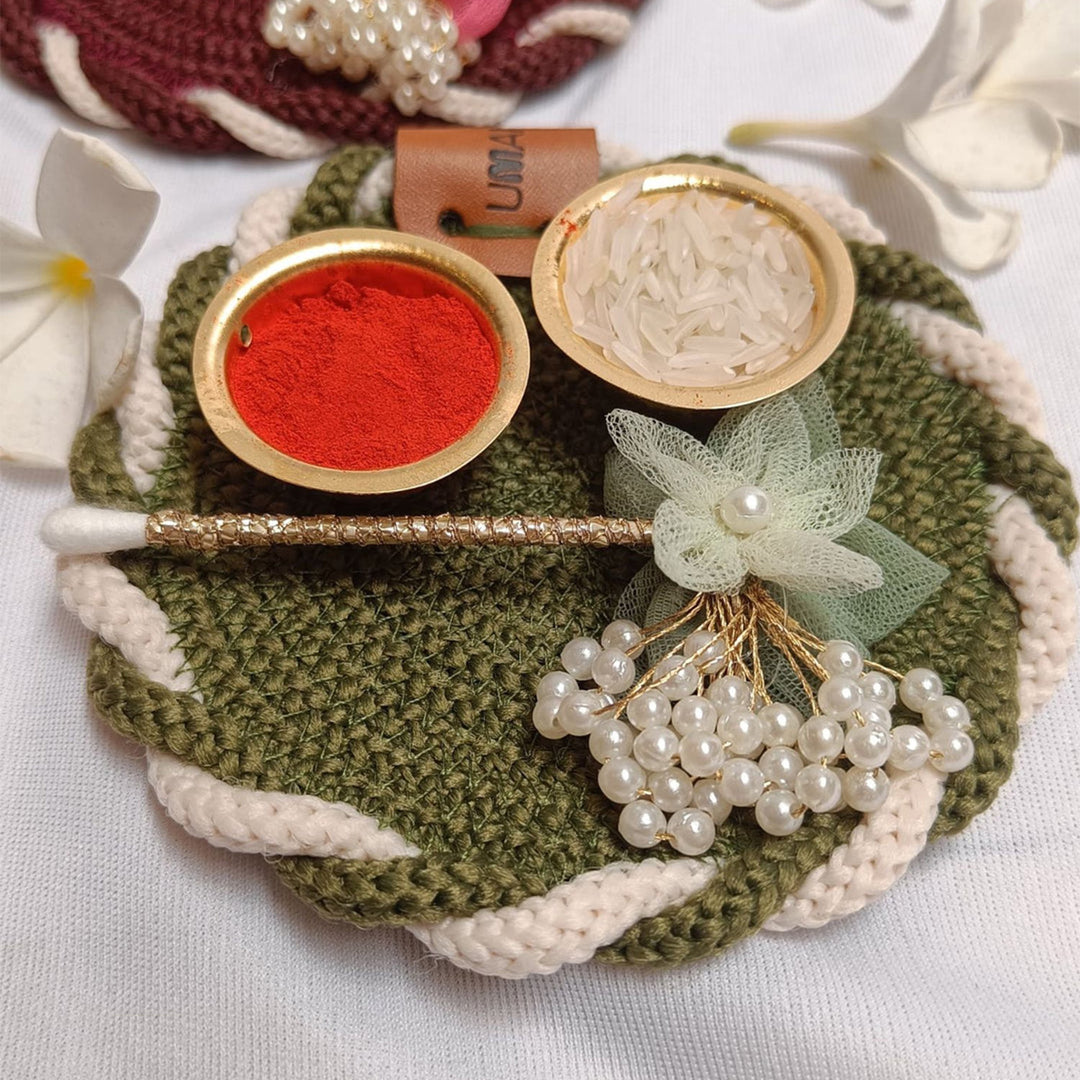 Coaster Assorted Thread Roli Chawal/Haldi Kumkum Holder For Puja And Festive Gifting
