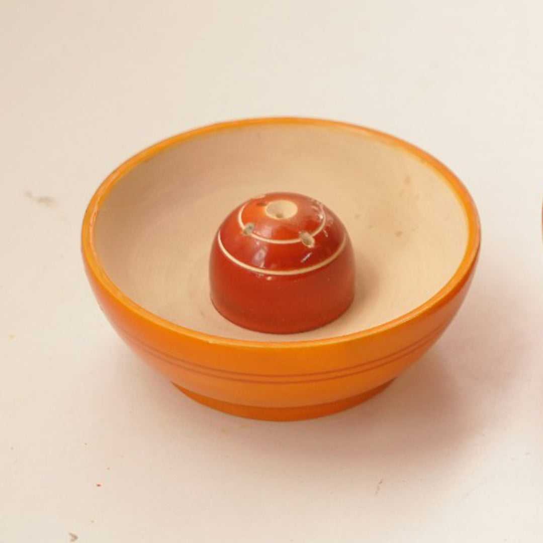 Etikoppaka Handcrafted Wooden Round Incense Stick Holder For Pooja Room Decor