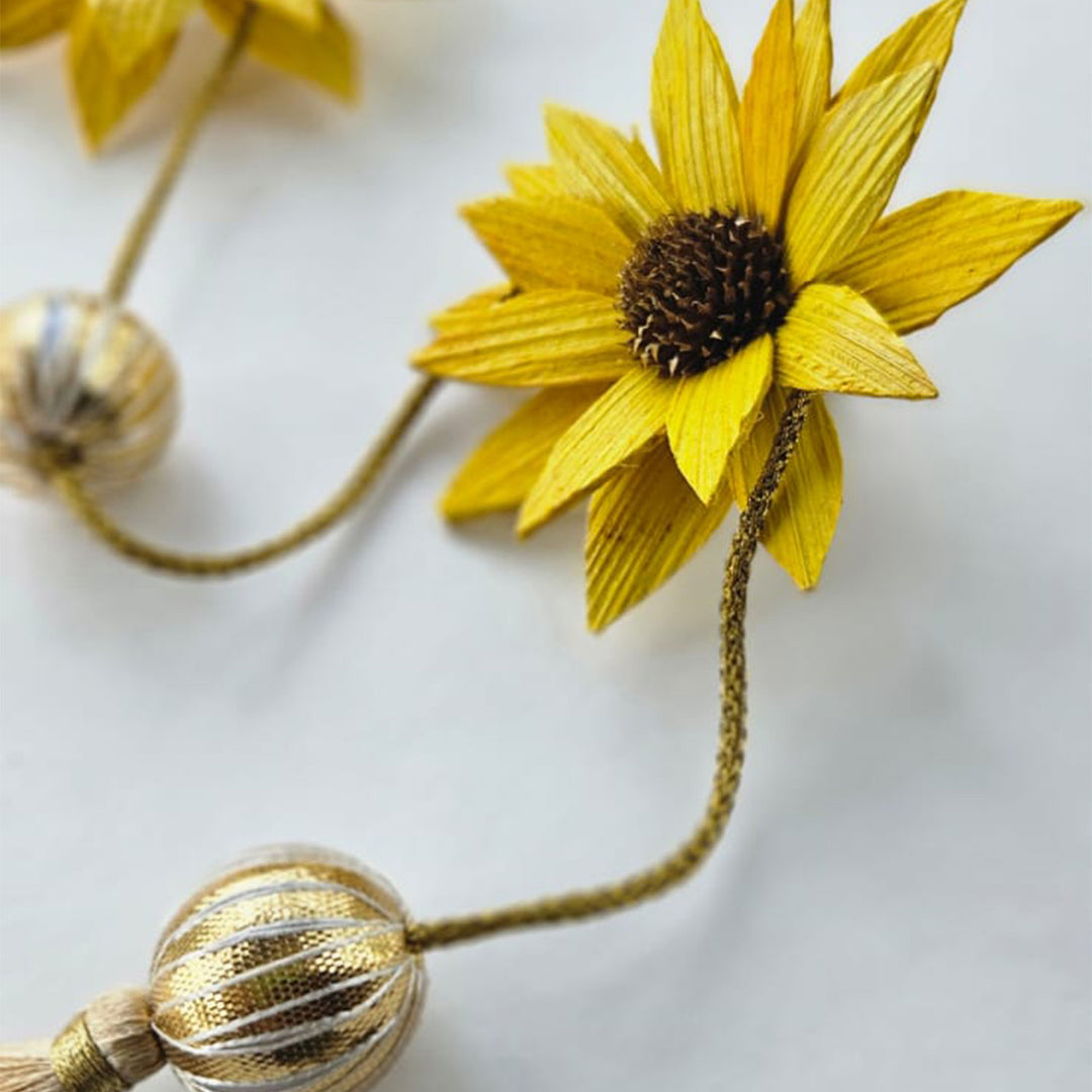 Handmade Sunflower Suryakanti Upcycled Areca Nut Wall Hanging