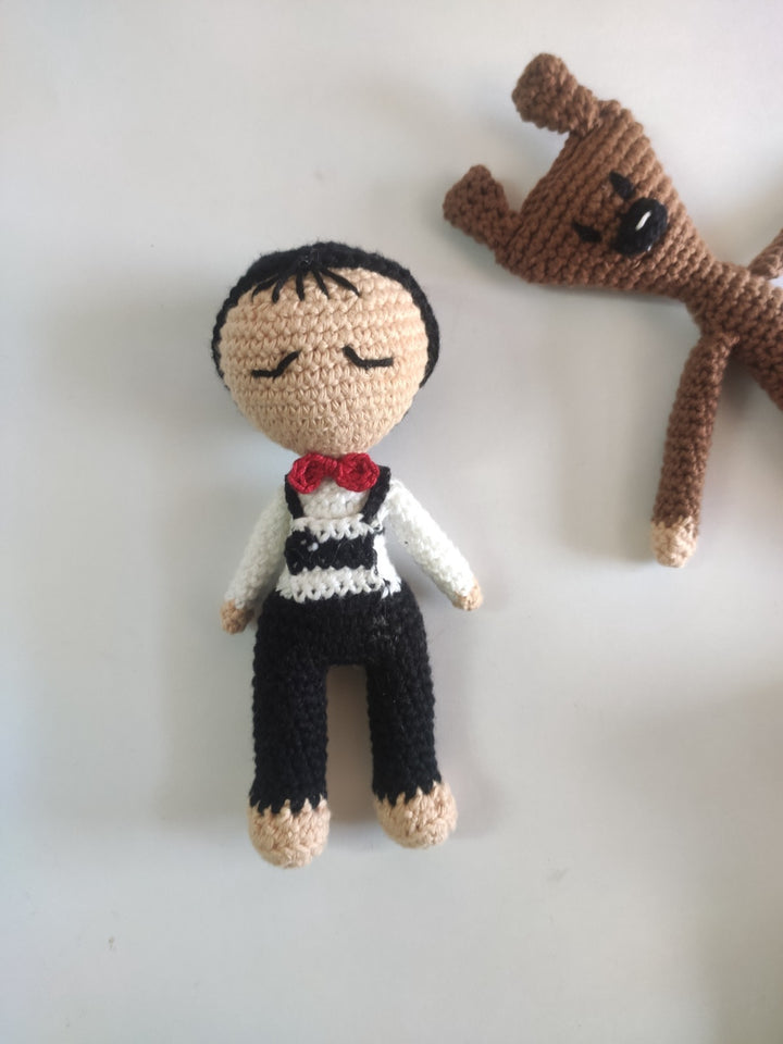 Handmade Crochet Triplet Siblings Cotton Dolls