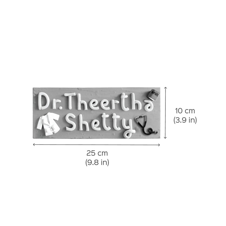 Handcrafted Personalized Desk Clay Nameplate For Doctors
