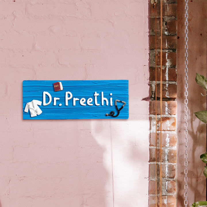 Handcrafted Personalized Desk Clay Nameplate For Doctors