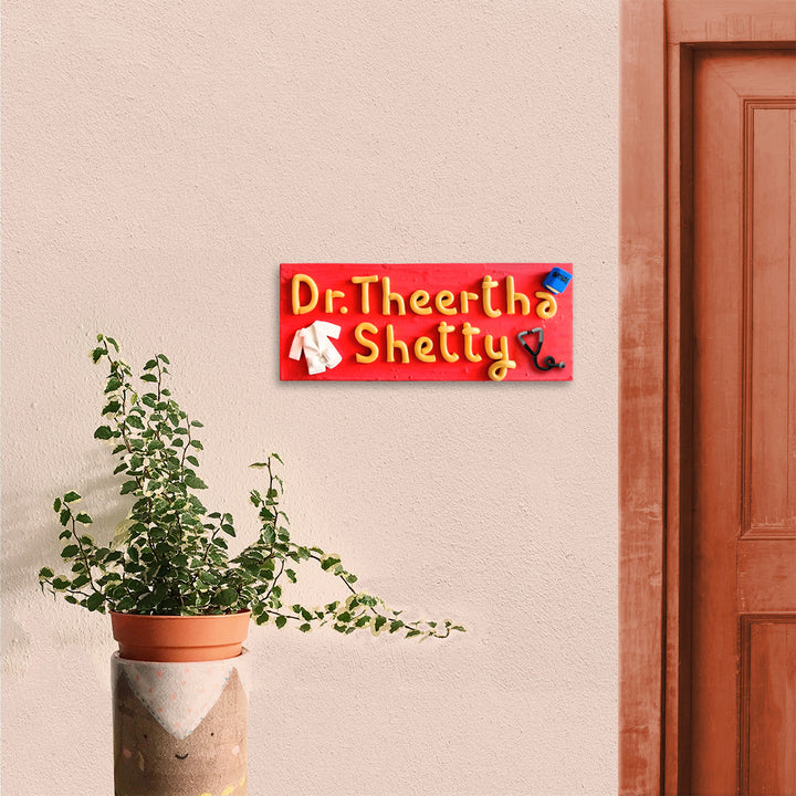 Handcrafted Personalized Desk Clay Nameplate For Doctors