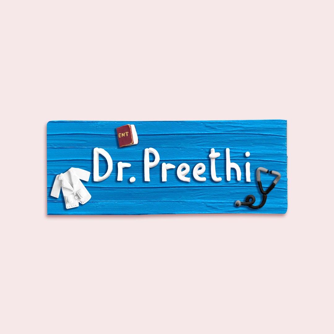 Handcrafted Personalized Desk Clay Nameplate For Doctors