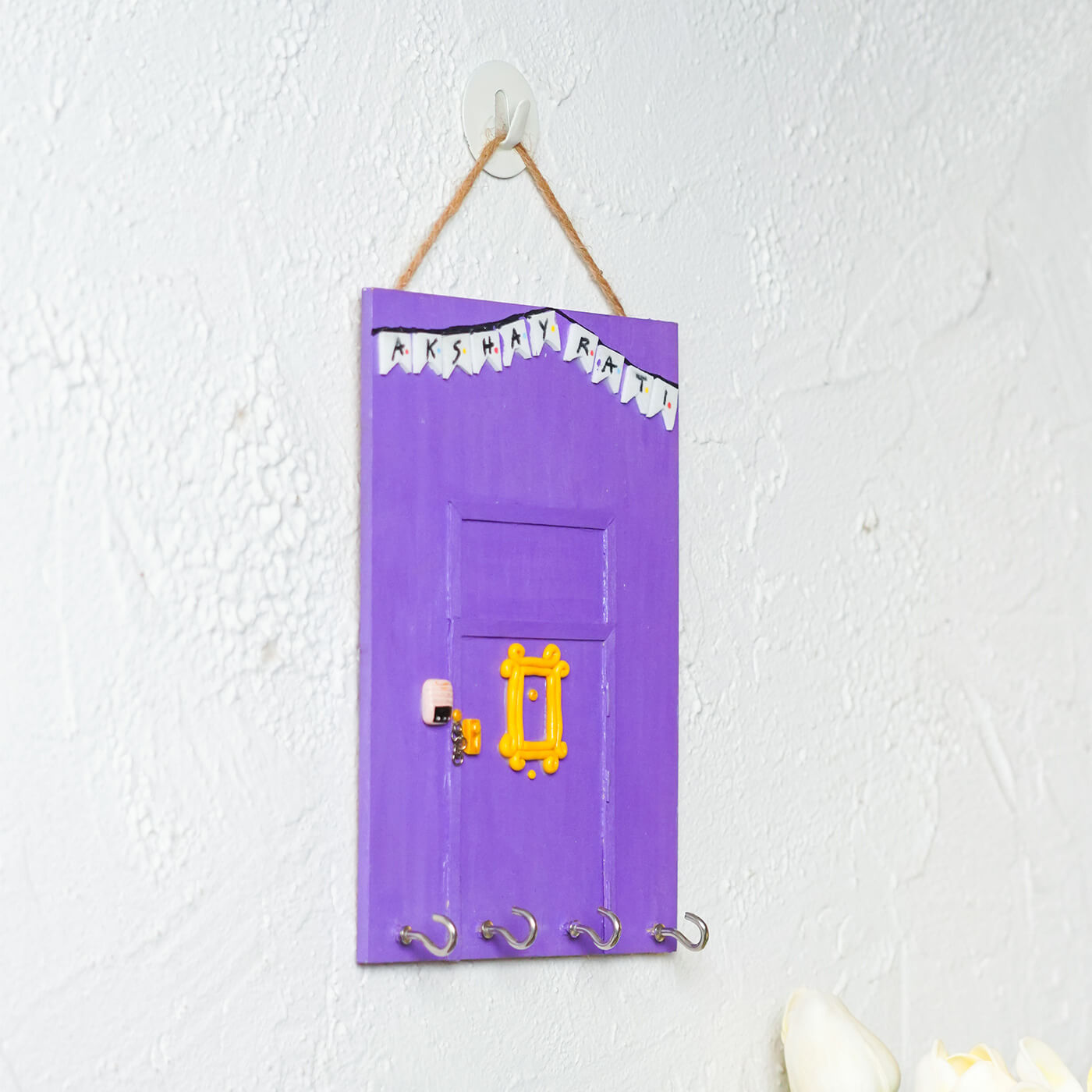 Buy Handcrafted Personalized Wooden Friends Key Holder Online On