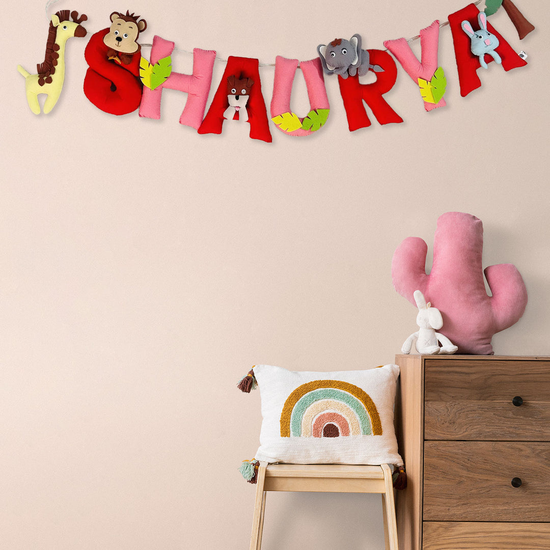 Handcrafted Personalized Jungle Theme Bunting For Kids