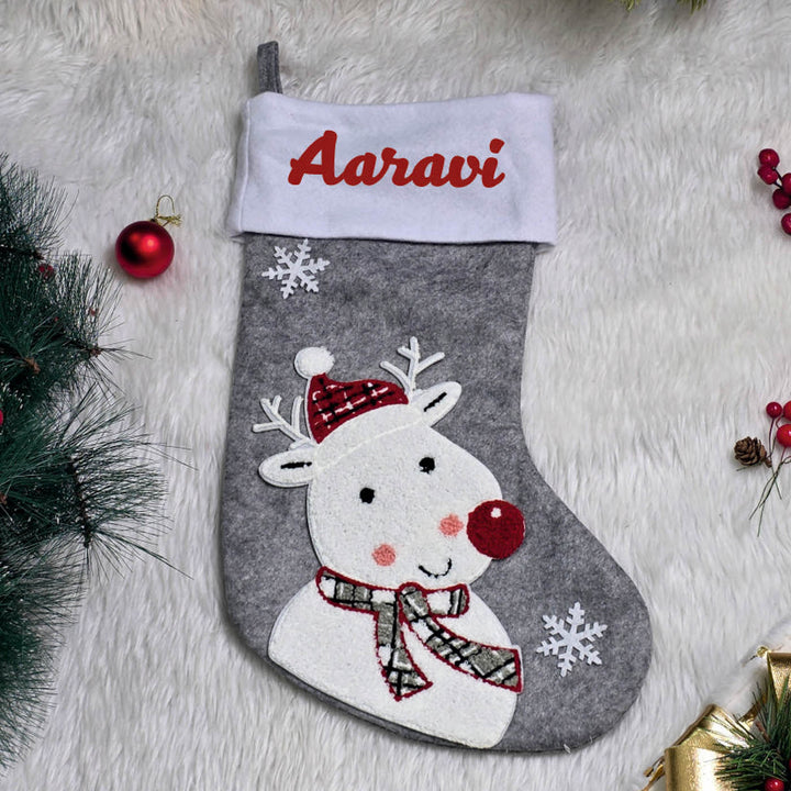 Personalized Handmade Winter Buddies Reindeer Stocking