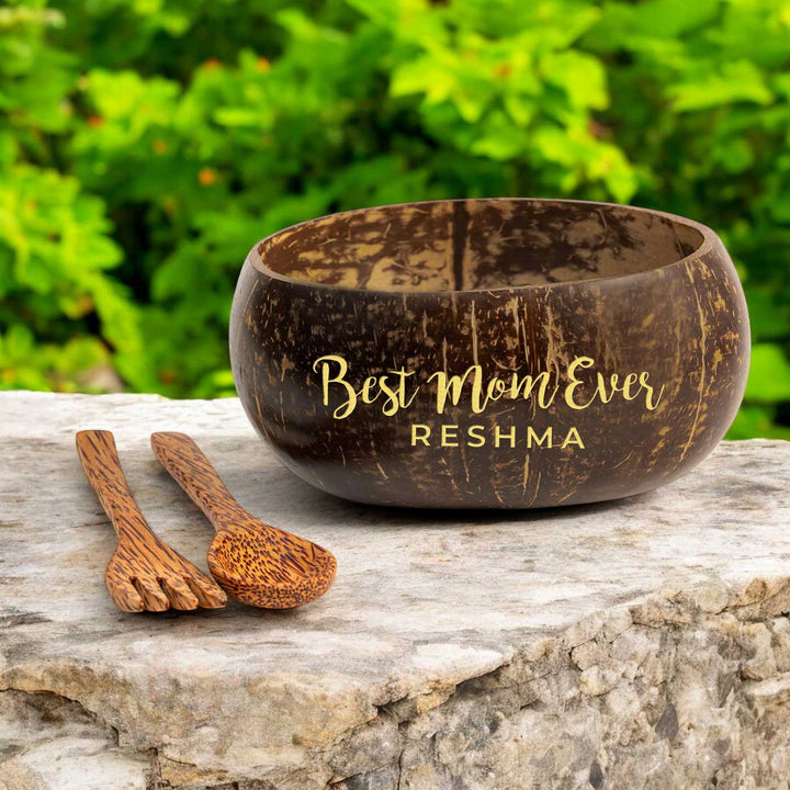 Personalised Handcrafted Coconut Wood Serveware - Set of 3