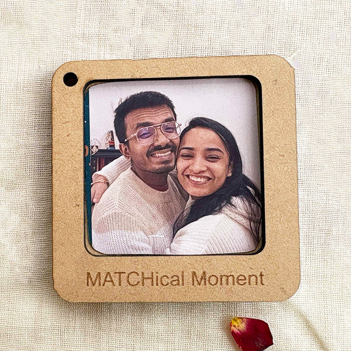 Personalized Photo "Wonder Woman" Theme Lumba Rakhi Gift for Bhabhi | Rakhi, Matchbox Card & Photo Magnet Combo