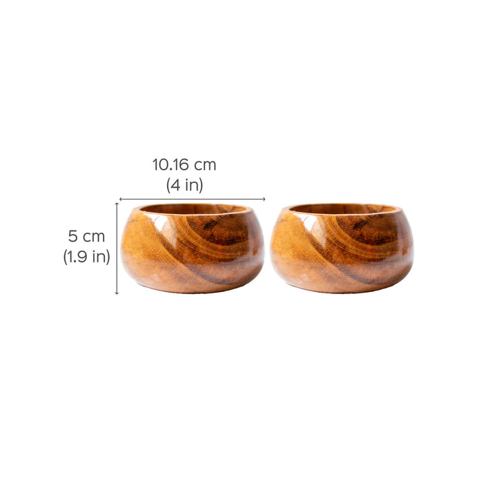 Handcrafted Rosewood Bowls - Set of 2