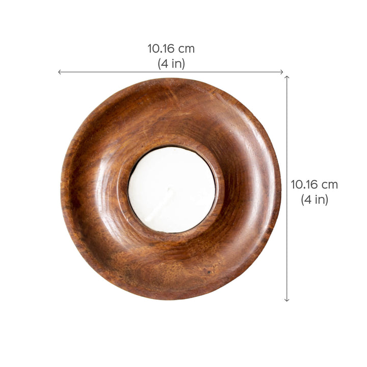 Handcrafted Rosewood Tealight Candle Holder