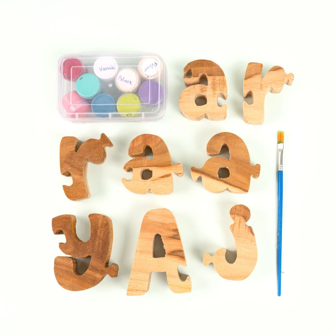 Ready to Paint Personalized Wooden Jigsaw Nameblock Kit