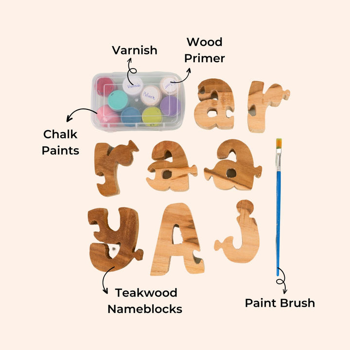 Ready to Paint Personalized Wooden Jigsaw Nameblock Kit