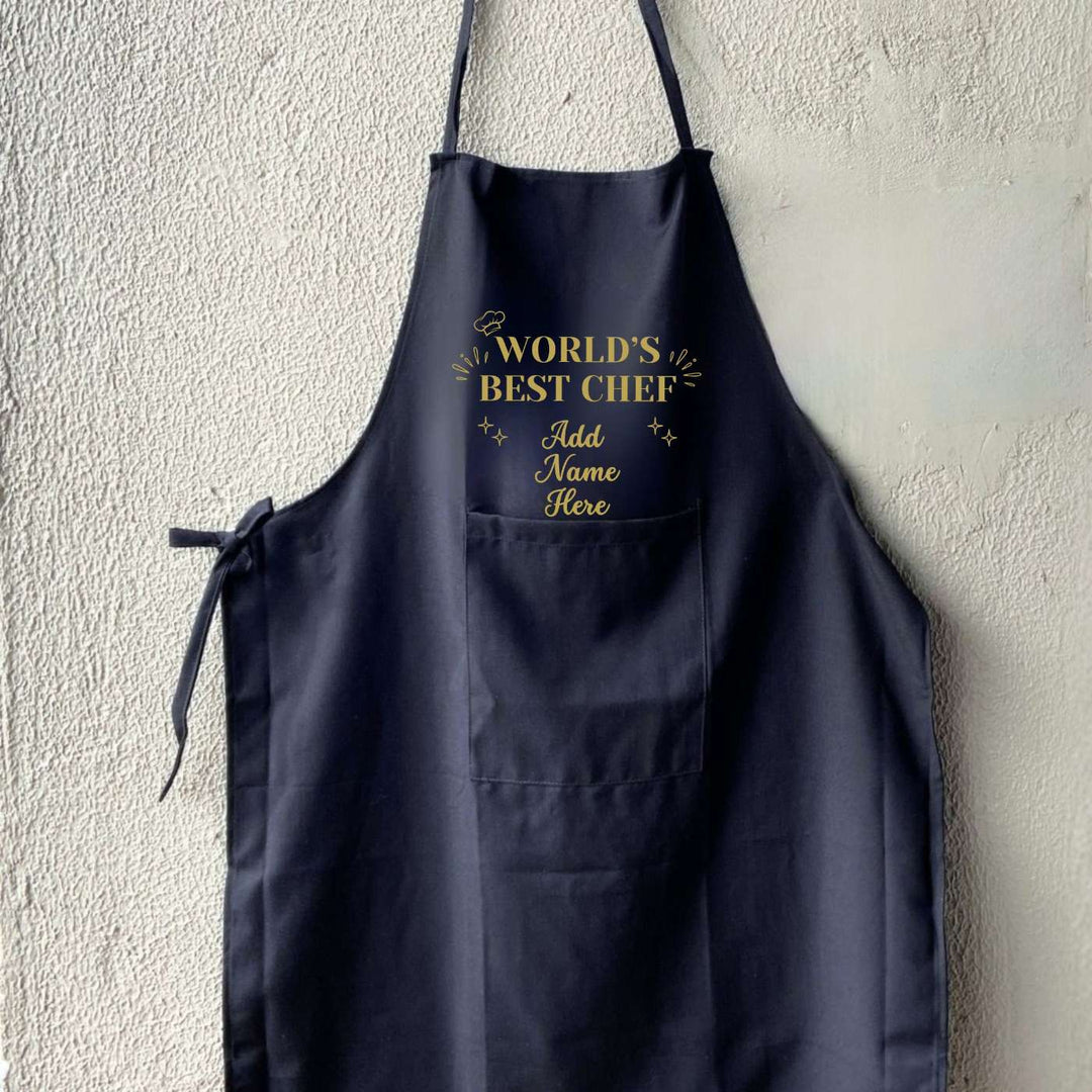 Personalized Printed World'S Best Chef Cotton Apron For Fathers