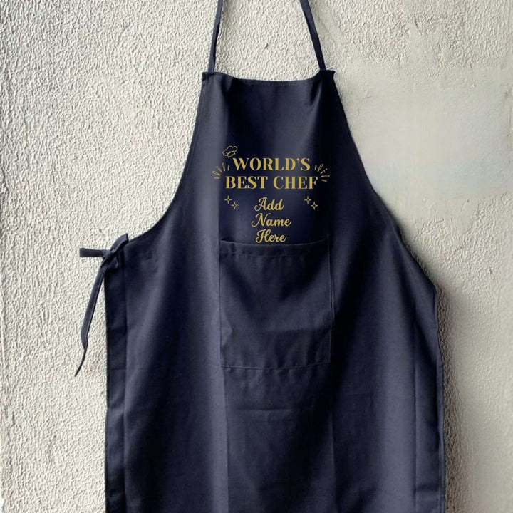 Personalized Printed World'S Best Chef Cotton Apron For Fathers