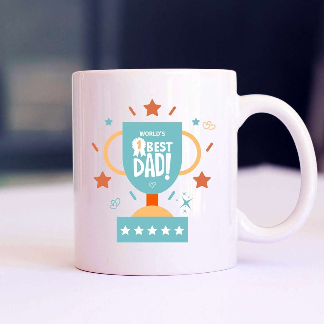 Handmade Printed World'S Best Dad Ceramic Mug