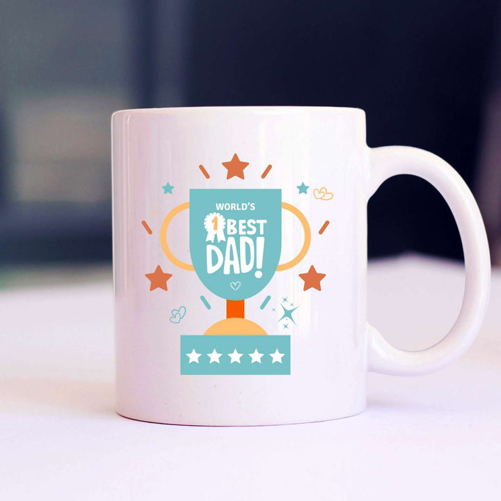 Handmade Printed World'S Best Dad Ceramic Mug