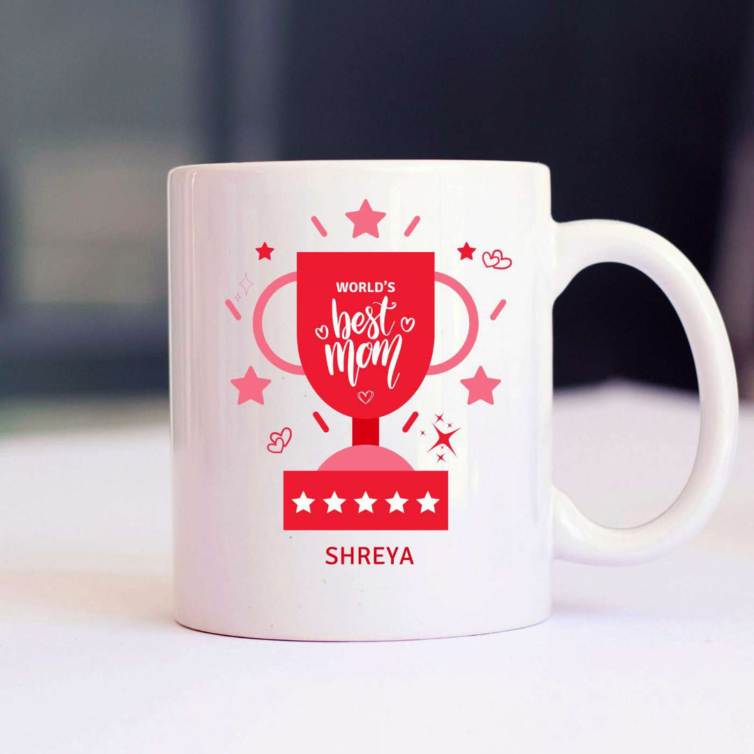 Personalized Handmade Printed World'S Best Mom Ceramic Mug