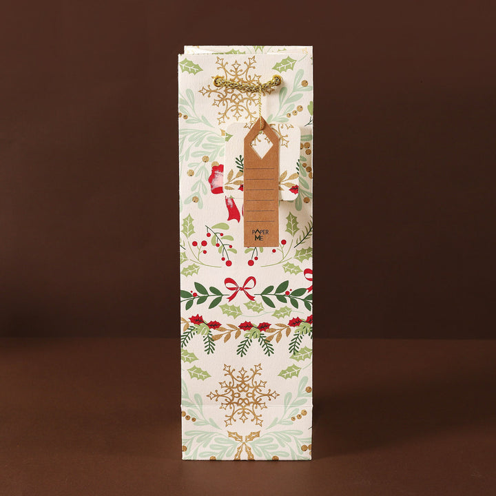 3 Pc | Handmade White Paper Wreath Wine Bag