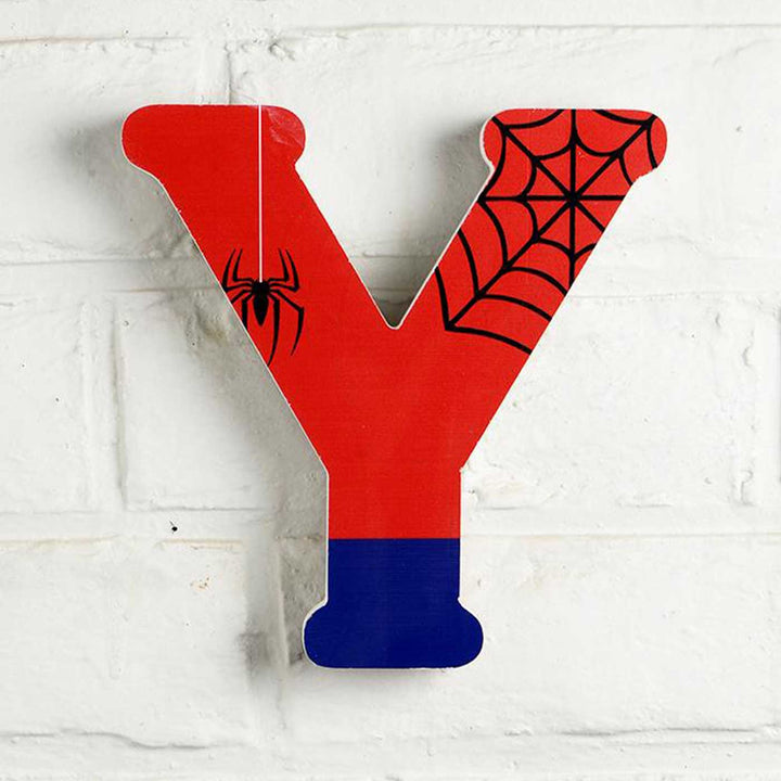 Handmade Spiderman Theme MDF Wood 3D Wall Letter For Kids - Y