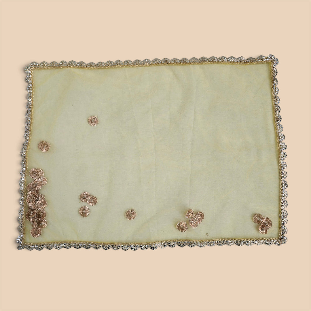 Gota Work Sheer Net Thali/Tray Cover For Festive Decor