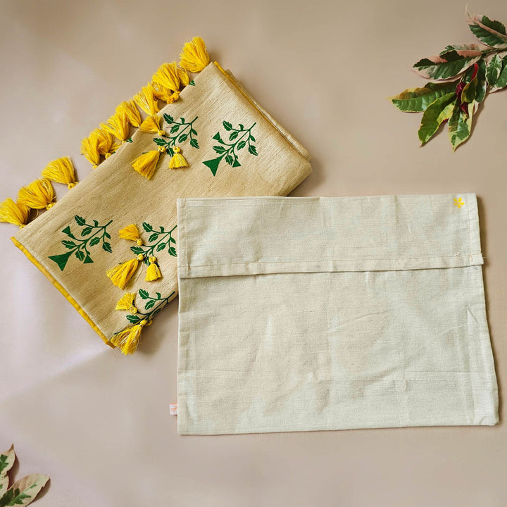 Handmade Marigold Flower Design Silk Table Runner