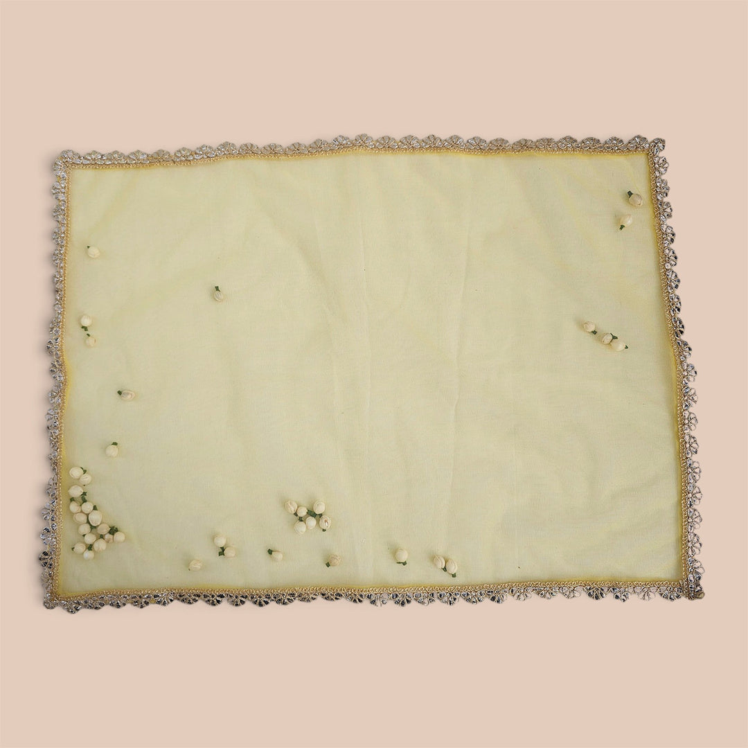 Traditional Shola Work Sheer Thali/Tray Cover For Festive Decor
