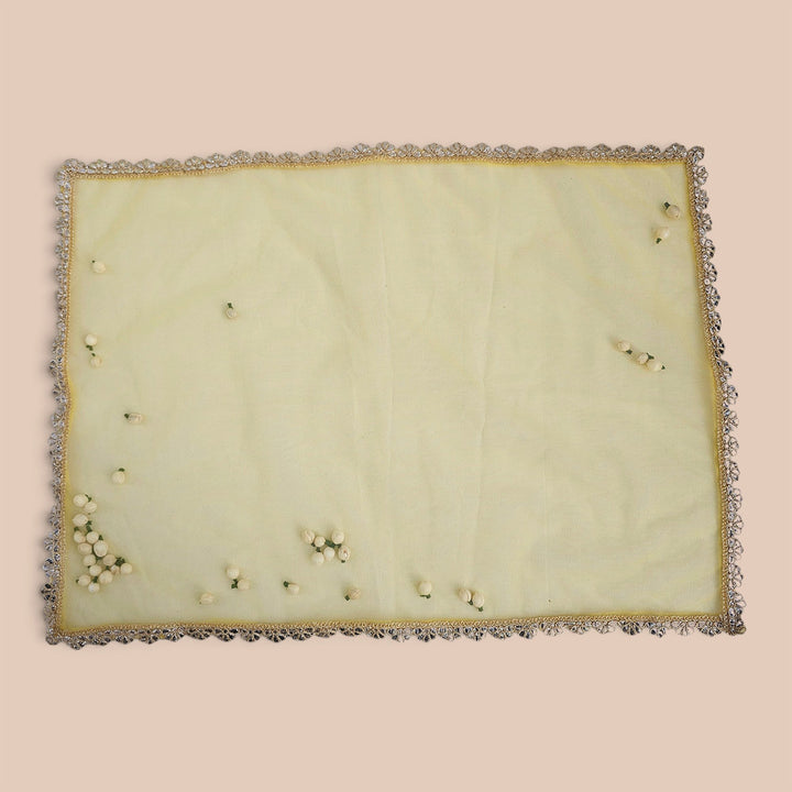 Traditional Shola Work Sheer Thali/Tray Cover For Festive Decor