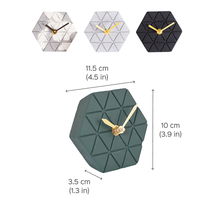 Handcrafted Hexagon Concrete Desk Clock