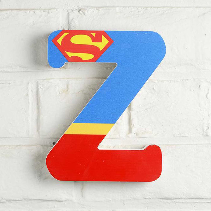Handmade Superman Theme MDF Wood 3D Wall Letter For Kids - Z