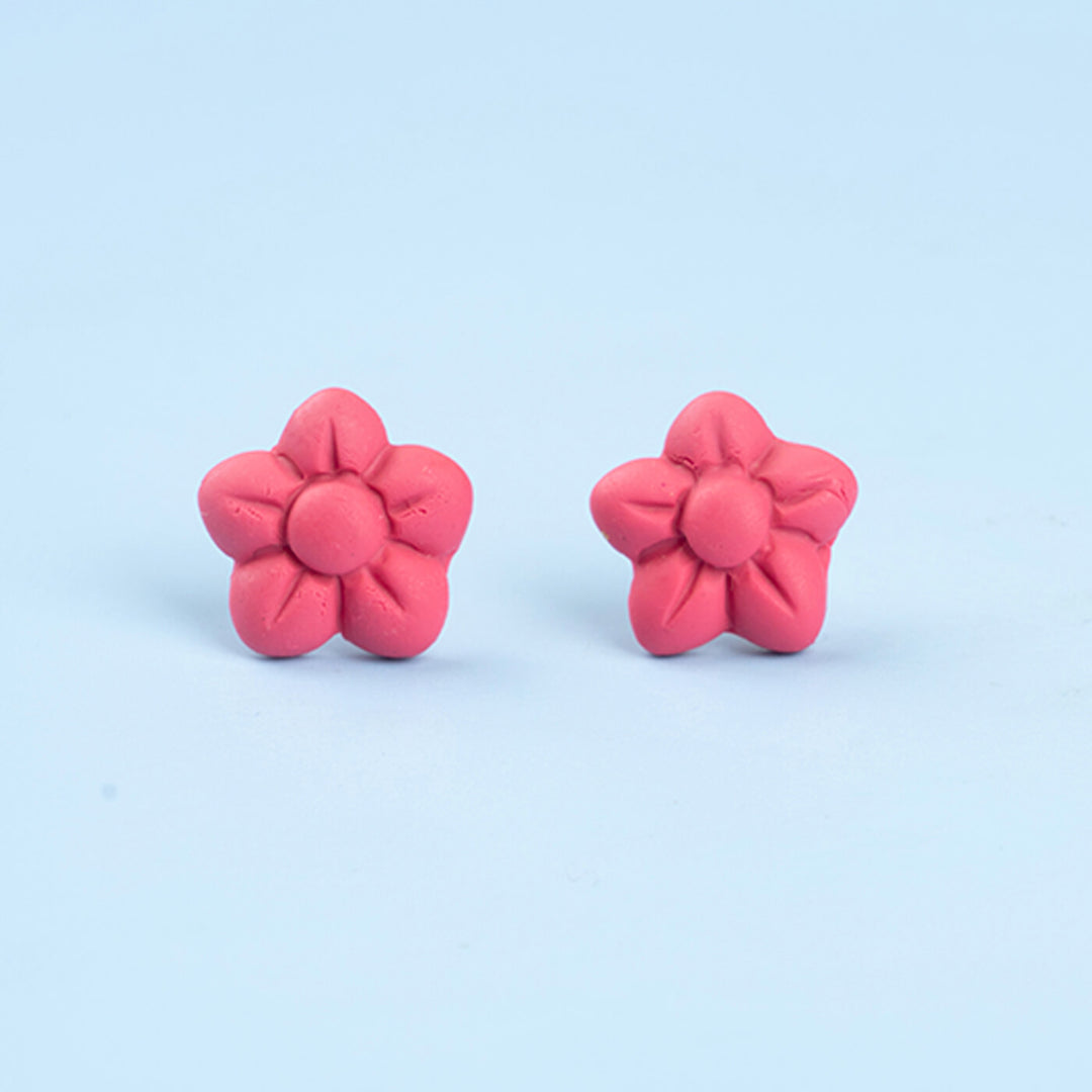 Handmade Clay Little Flower Stud Earrings
