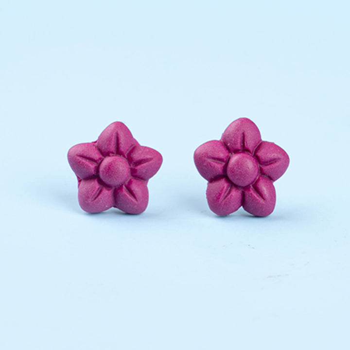 Handmade Clay Little Flower Stud Earrings