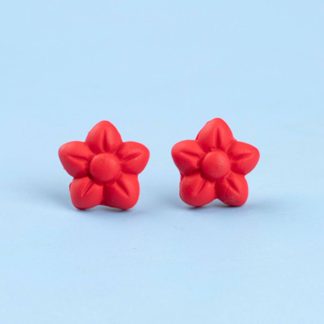 Handmade Clay Little Flower Stud Earrings