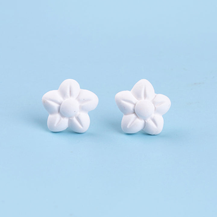 Handmade Clay Little Flower Stud Earrings