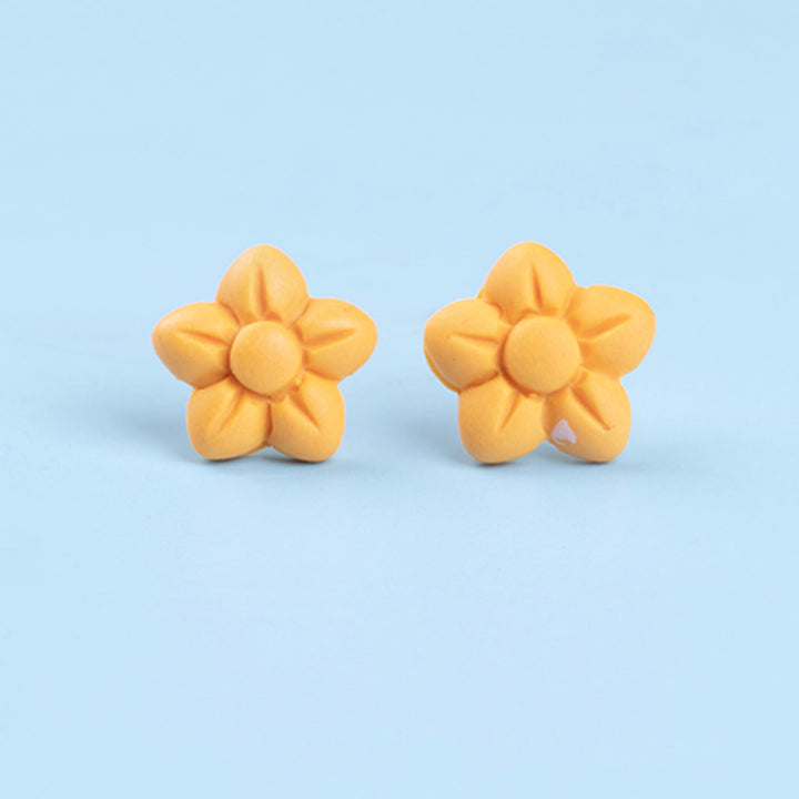 Handmade Clay Little Flower Stud Earrings