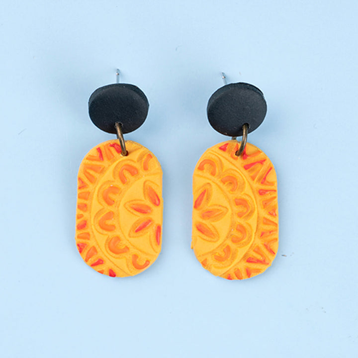 Handmade Clay Miss Sunshine Stud Earrings