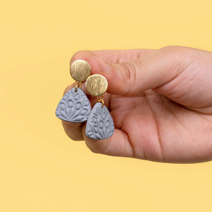 Handmade Clay Riha Dangler Earrings