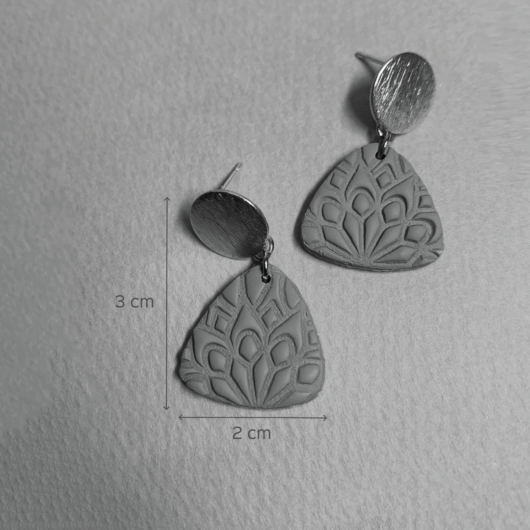 Handmade Clay Riha Dangler Earrings