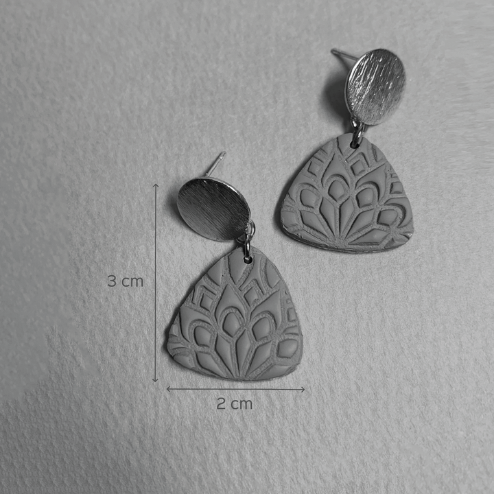 Handmade Clay Riha Dangler Earrings