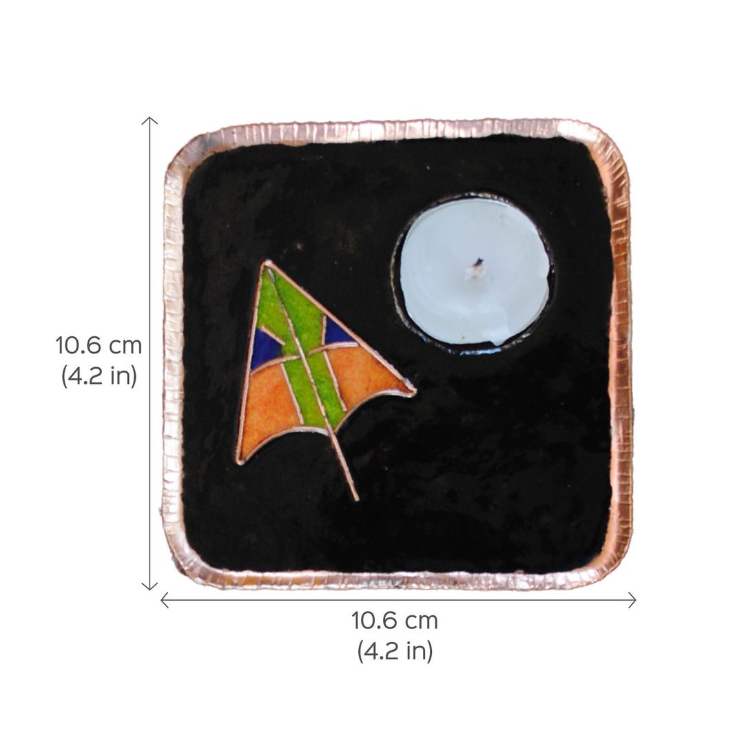 Copper Enamel Tealight Holders I Set of 2