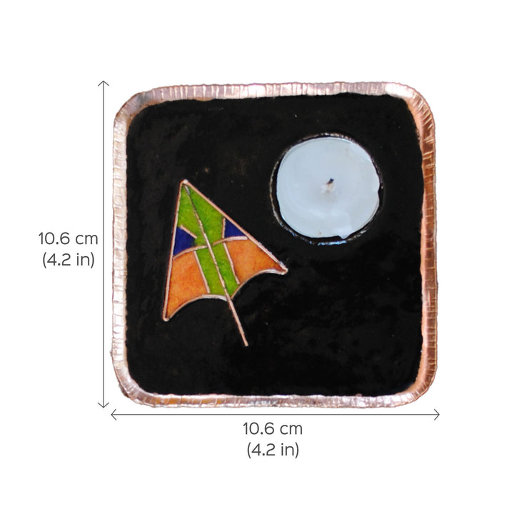 Copper Enamel Tealight Holders I Set of 2