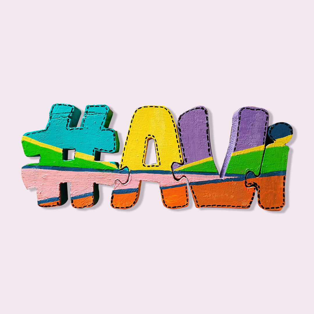 Hand Painted Wooden Jigsaw Name Blocks