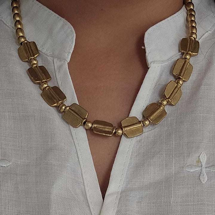 Handmade Ziyana Design Brass Short Necklace