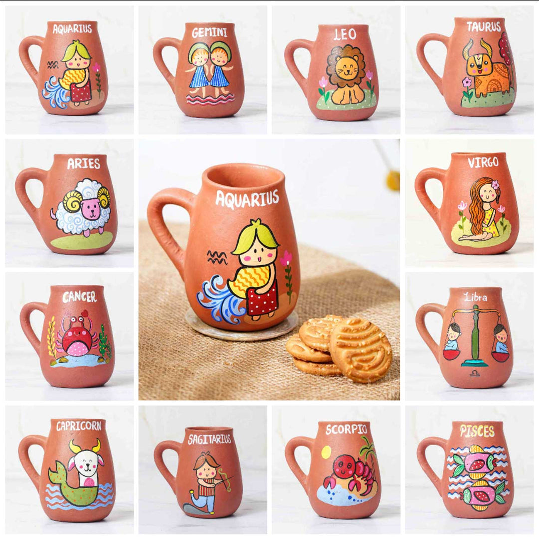 Personalized Hand-painted Taurus Zodiac Sign Terracotta Mug