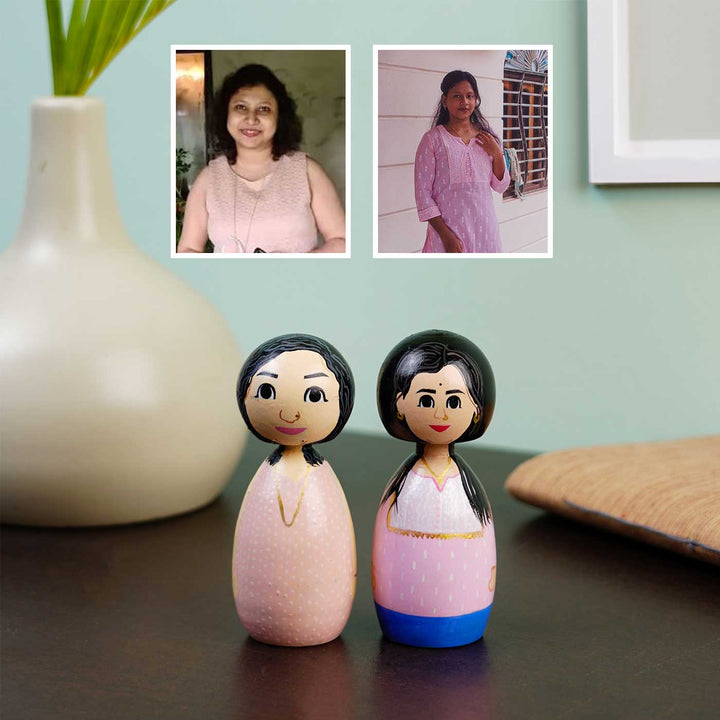 Wooden Peggy Doll - Personalized Wedding Gift