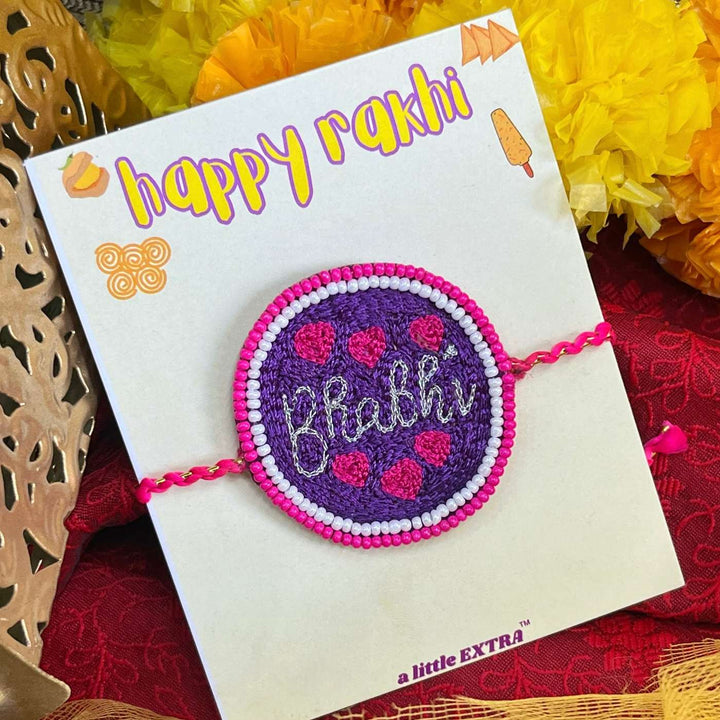 Handmade Beaded Bhabhi Rakhi With Roli Chawal