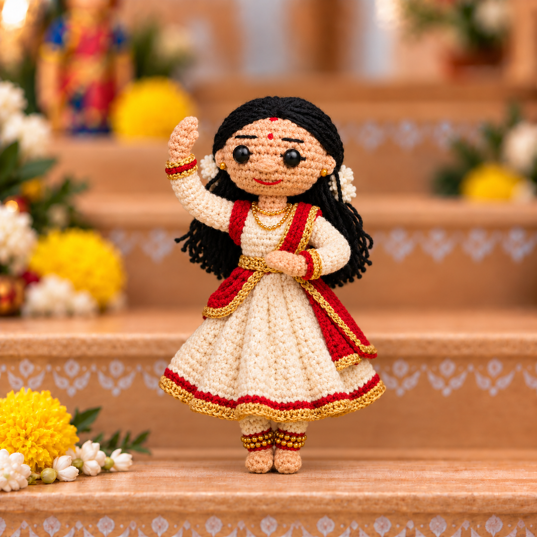 "Kathak" Themed Crochet Doll For Golu/Festive Decor