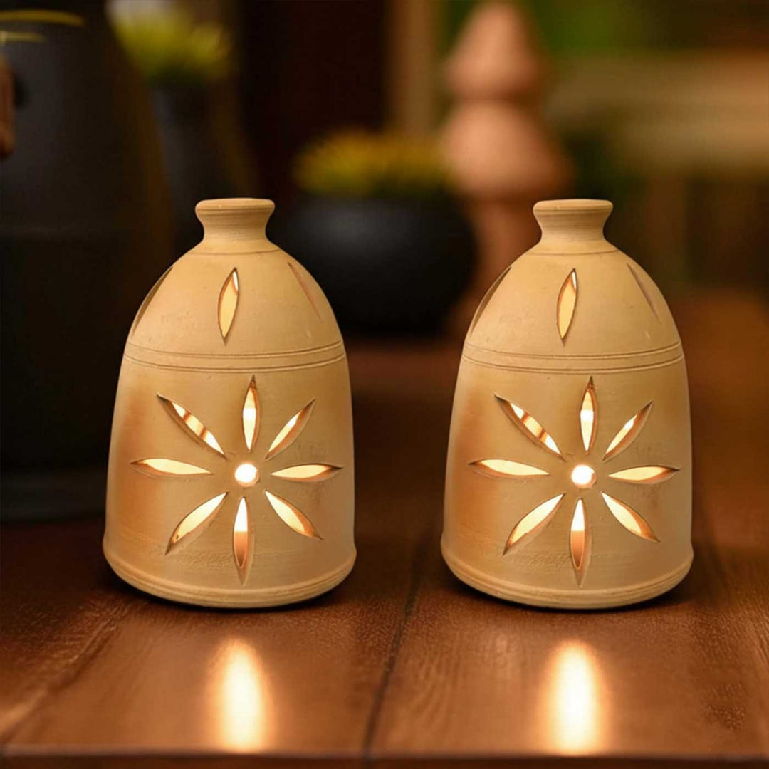 Set Of 2 | Handmade Terracottta Quite Glow