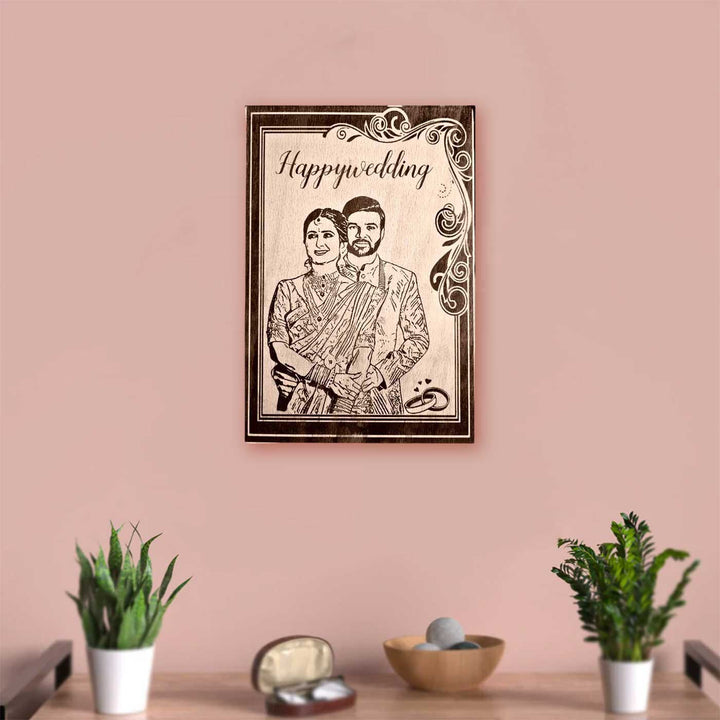 Photo Personalized Engraved Wooden Wedding Plaque