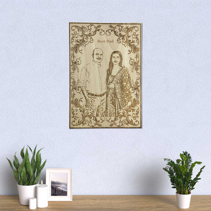 Photo Personalized Engraved Wooden Decorative Plaque For Fathers